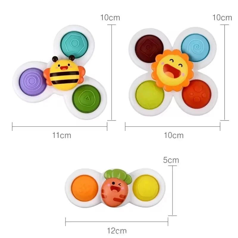 1PCS Baby Cartoon Fidget Spinner Speelgoed Kleurrijke Insect Gyro Educatief Speelgoed Vingertop Rammelaar Badspeelgoed voor Jongens Meisjes Gift