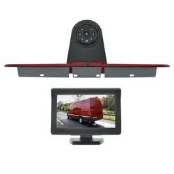 Câmera de visão traseira do carro com luz de freio, Monitor para Mercedes Benz Sprinter W906, Volkswagen Crafter, Caravelle T5, T6, 4,3 em