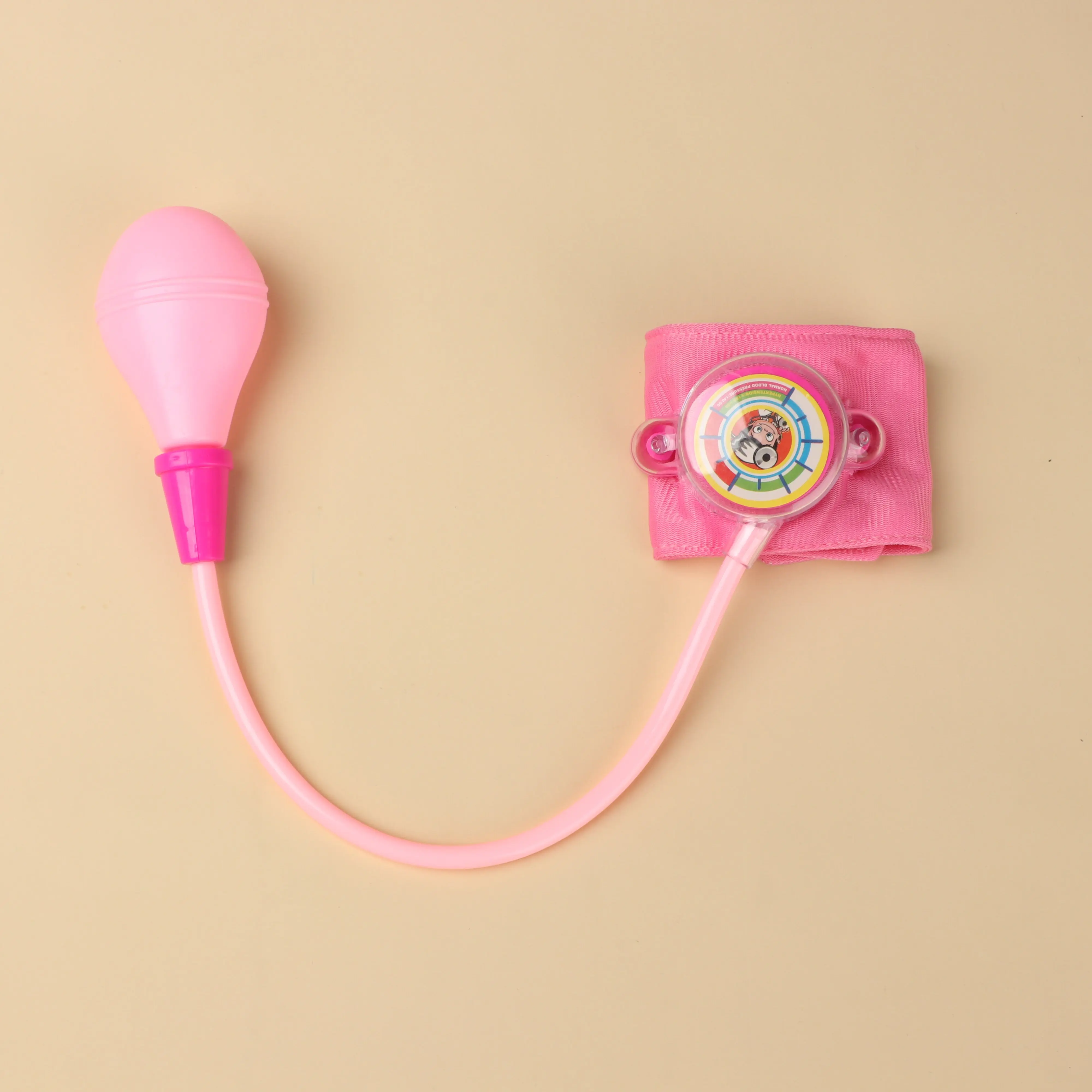 1-Blutdruckspielzeug – lustiges medizinisches Rollenspielgerät, rosa und blaues Kunststoff-Blutdruckmessgerät mit aufblasbarer Manschette, geeignet f