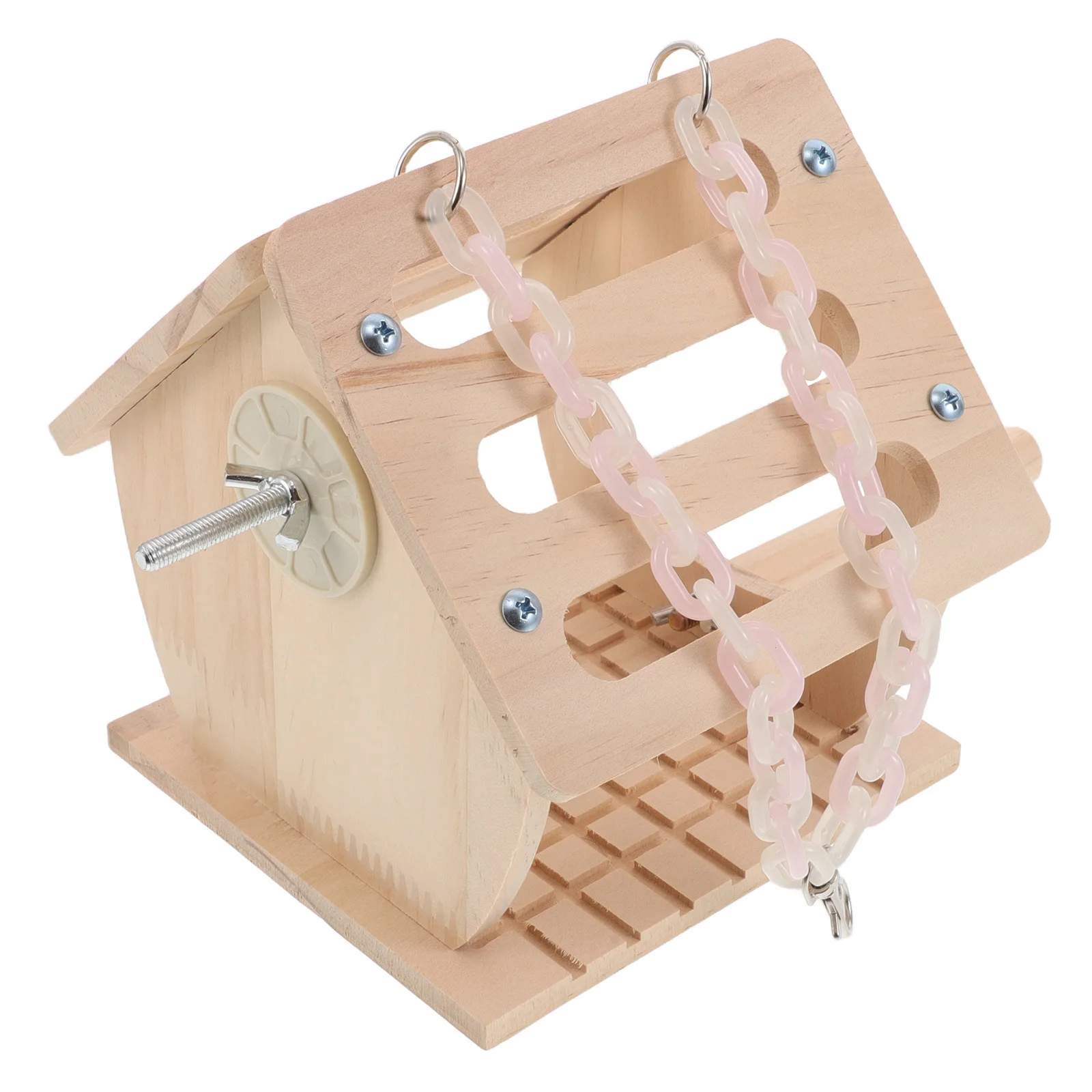 

Wooden Parrot Nest Hanging Birdhouse Parakeets Lovebirds Cockatiels Small Breeding Nesting Box Egg Laying with Perch