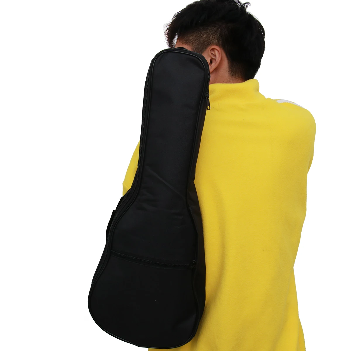 

21 Inch Ukulele Bag Black Scratch Resistant Fabric Travel Friendly Case for Stringed Instruments Outdoor Performance Practice