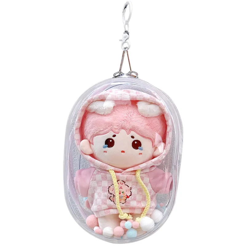 15CM 20CM pluszowa torba do przechowywania lalek przezroczyste etui z PVC na lalki z kreskówek anime