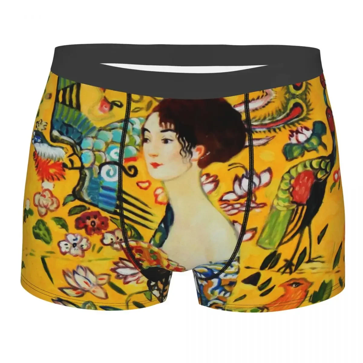 

Новинка, трусы-боксеры Gustav Klimt, мужское нижнее белье, женские дышащие трусы с веером для мужчин