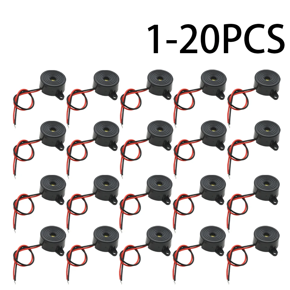 1-20 Buah Buzzer Suara Terus Menerus SFM-20B DC3-24V Desibel Tinggi 2312 Buzzer Piezoelektrik Aktif