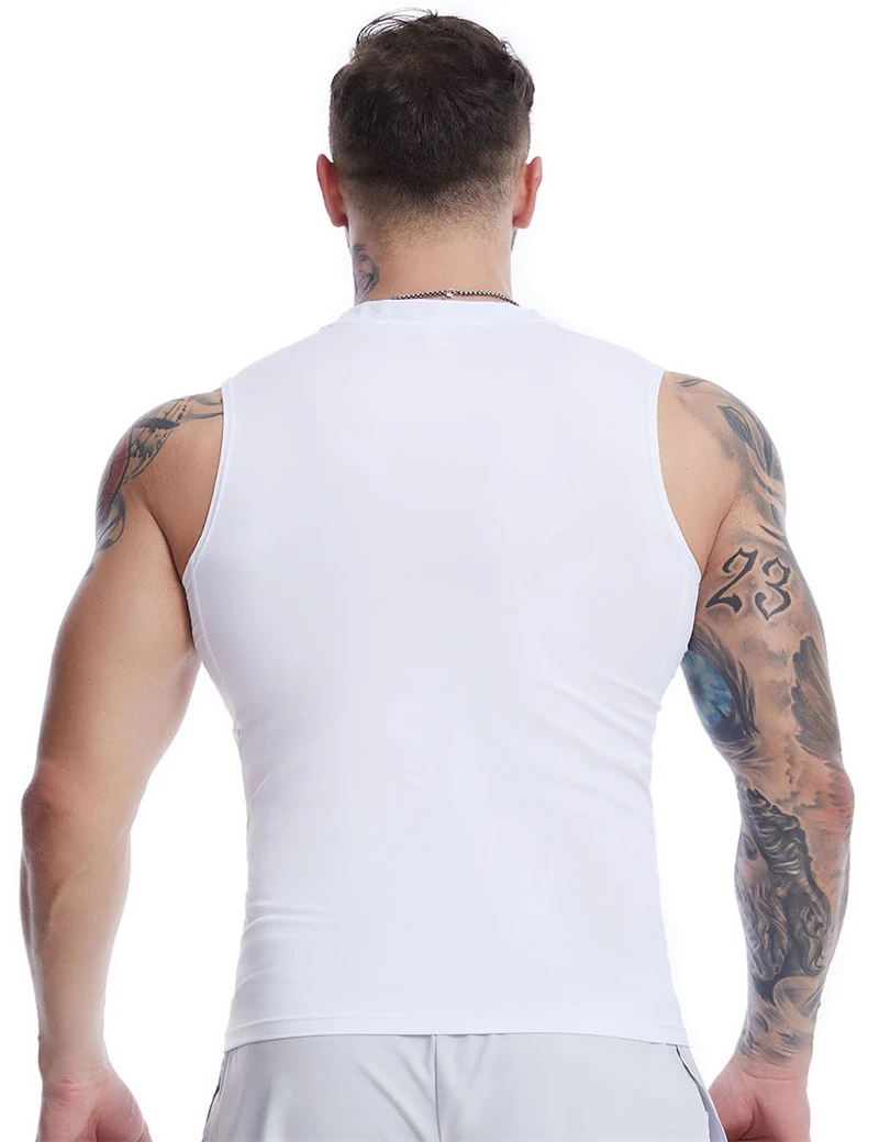Ärmelloses Kompressionsshirt mit Totenkopf-Flügel-Print für Herren, sportliche, schnell trocknende Tanktops, Fitness-Workout-Lauf-Baselayers, Unterhemden – Detail 31