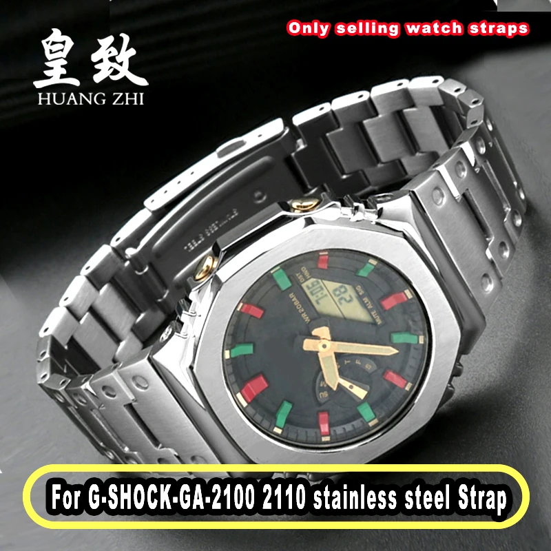 GA2100 GA2110 Metal Strap Case For Casio GA-2100 GA-2110 Refitted Stainless Steel Watchband Men Modified Bezel wristband Set