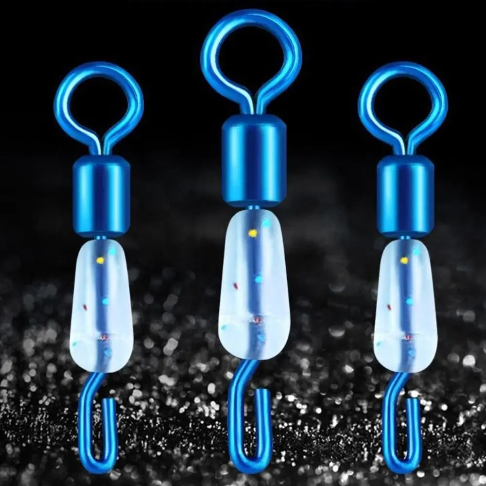 Fishing Connector Stainless Steel Snap Bearing Rolling Swivel 8 Shape Color Sub-Line Silicone Quick Link Swivels 50PCS