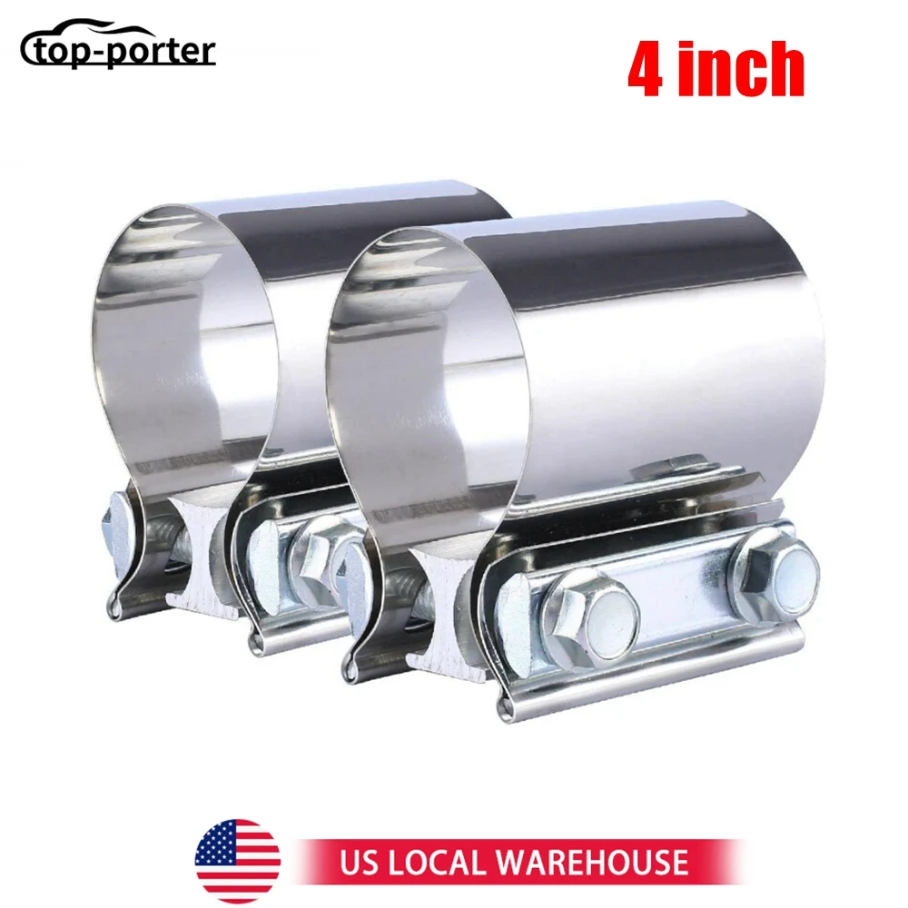 2 قطعة 4 بوصة بعقب مشترك الفرقة العادم المشبك كم المقرنة T304 الفولاذ المقاوم للصدأ
