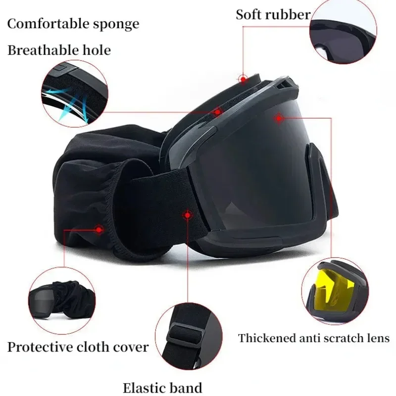 Dust-proof Shooting Motorcycle CS Shock Resistant Sports Glasses Outdoor Tactical Glasses Desert Locust Fan Goggles