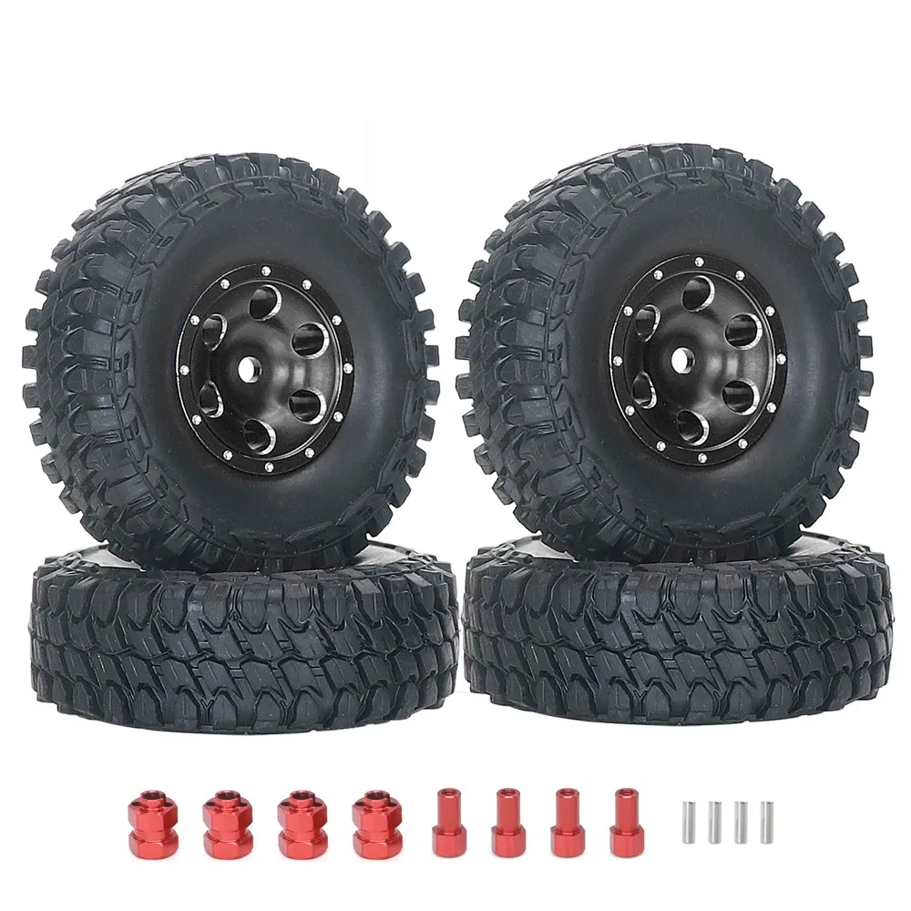 Metalen Wielen/Banden/Adapters Voor 1/24 Crawler Auto Axiale Scx24 90081 4wd Axi00004 Scx24 Banden Rc Auto Accessoires