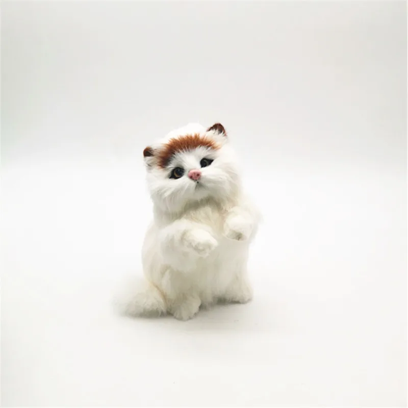 Прекрасная пластиковая и меховая имитация озорного кота, модель ручной работы, украшение для дома, кукла в подарок, около 19x14 см a2923 Прекрасная пластиковая и меховая имитация озорного кота, модель ручной работы, украшение для дома, кукла в подарок, около 19x14 см a2923