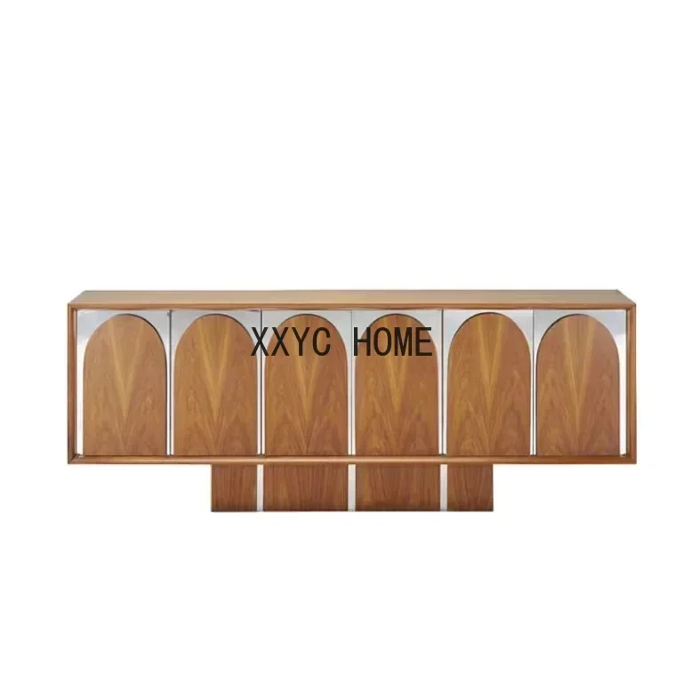 Nordic Solid Wood Wall Sideboard Cabinet Home Arch Locker Wine Cabinet Storage Entrance Cabinet