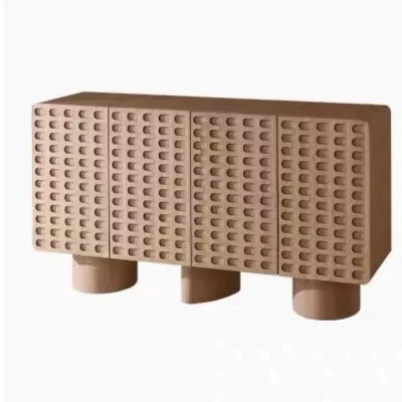 

light luxury wabi style, modern solid wood dining side cabinets, log porch cabinets, storage cabinets, tea cabinets