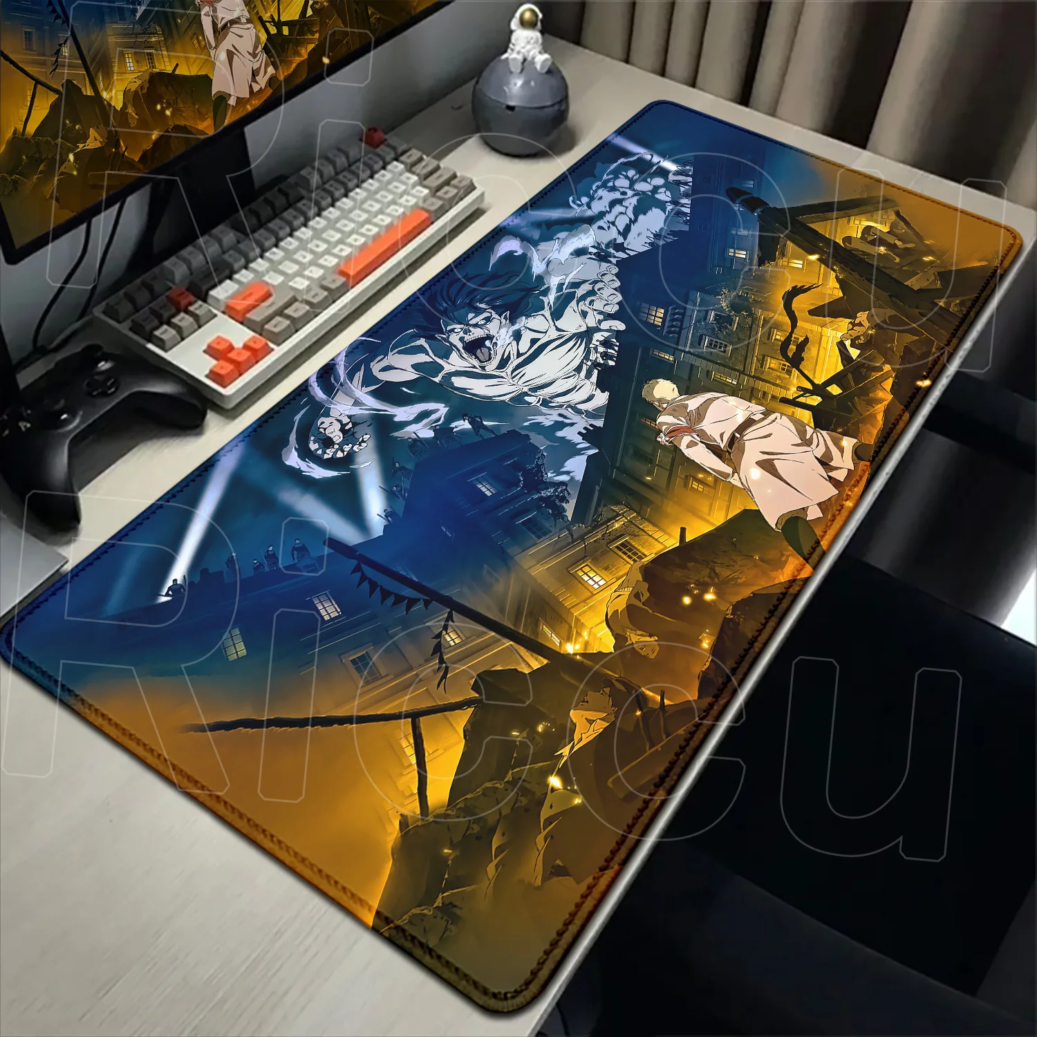 New Cool Wallpaper Attack on Titan Mouse Pad Gaming Accessories Non-slip Rubber Keyboard Desk Mat Anime Large Carpet Pc Mousepad