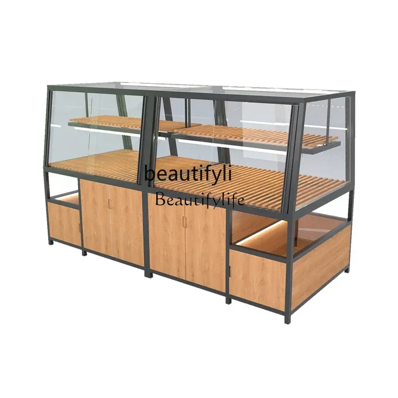 

Shelf Supermarket Food Bread Nakajima Cake Double Sided Display Cabinet