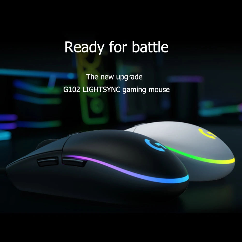 Logitech G304 G102 Wired Gaming Mouse Mechanical Button RGB Rechargeable for PC Laptop PUBG - Gamer Mice Computer Mouse