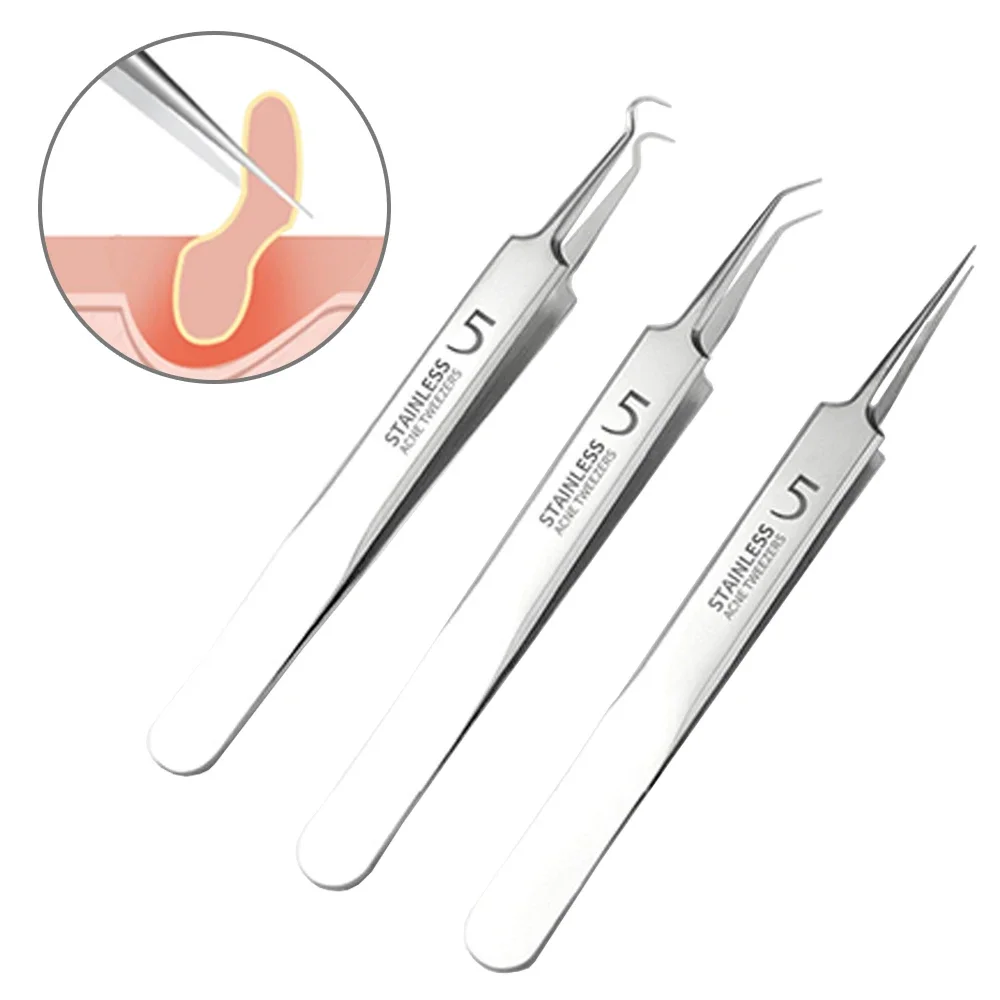 Ultra-fine Cell Pimples Blackhead Clip Tweezers Beauty Salon Remover Acne Needle Blackhead Deep Cleaner Clip Face Skin Care Tool
