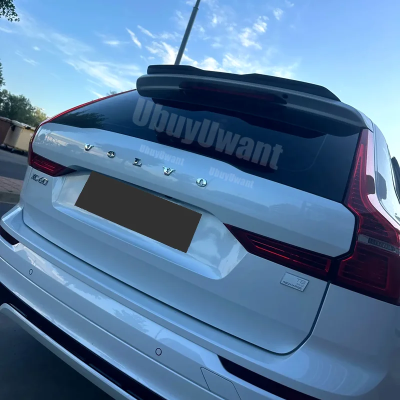 Für Volvo XC60 Auto Hinten Lip Spoiler Trim Schwarz Carbon Schwanz Stamm Flügel 2018 2019 2020 2021 2022 2023 24