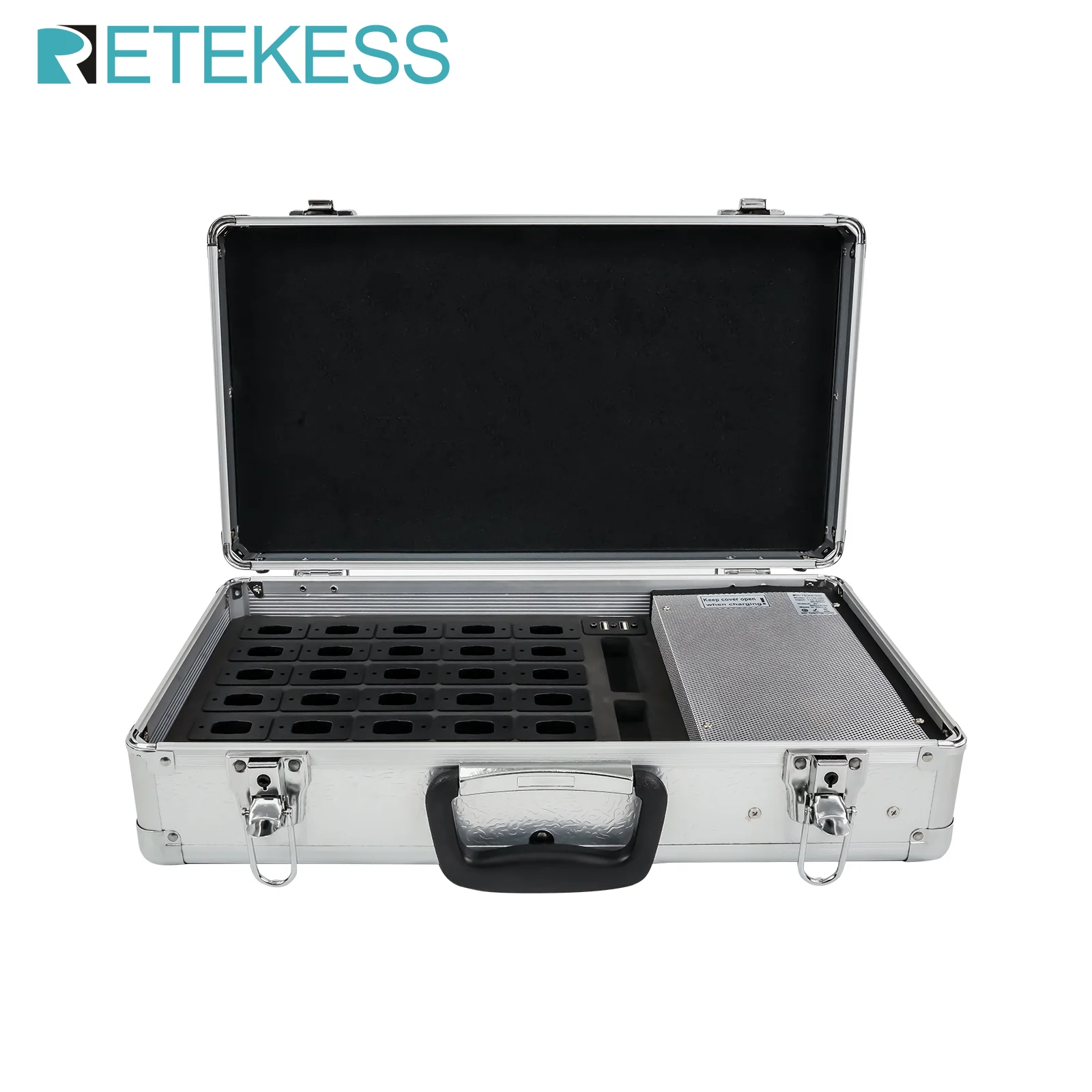 

RETEKESS TT031 30-Slot Charge Storage Box For Wireless Tour Guide System TT126E Transmitter Receiver,.Portable Charging Solution