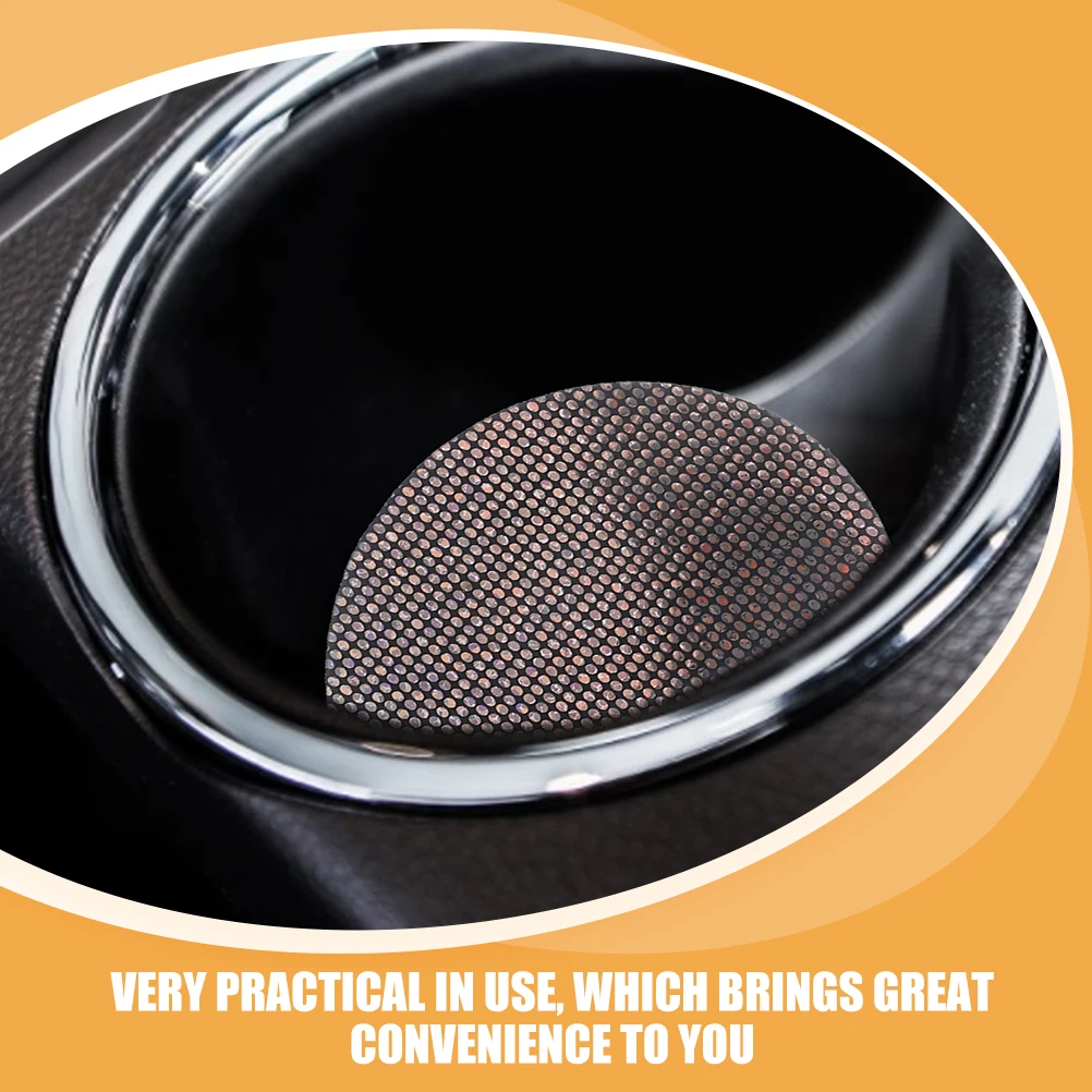 

4 Pcs Black Car Anti-slip Cup Coasters Round Decorative Pu Holder Mats for Cars Non-slip Drink Coasters Small Table Cup Mats