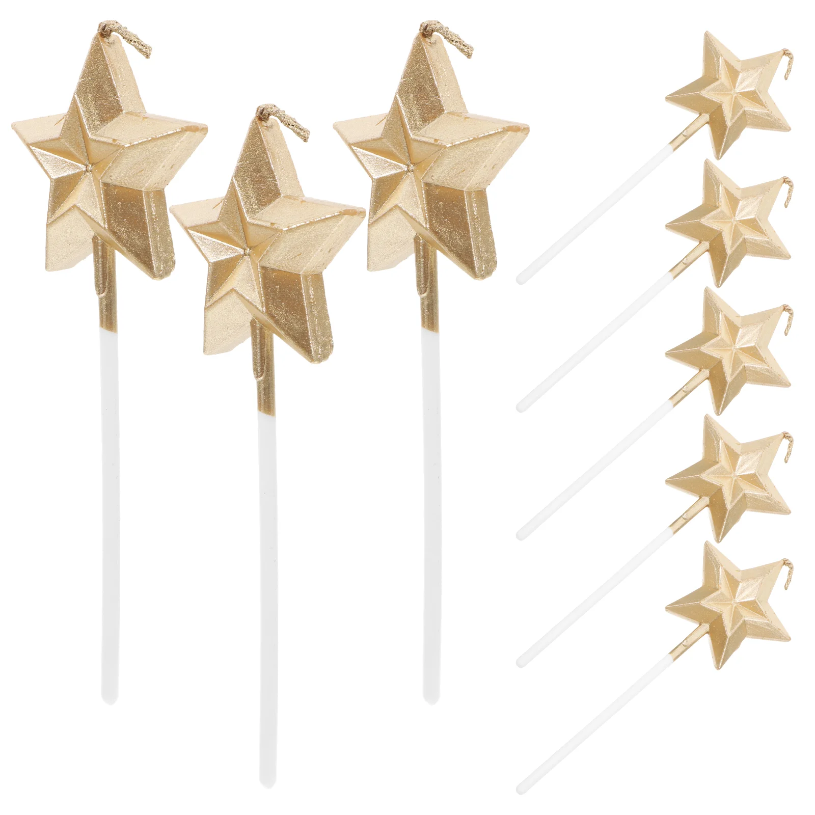 8 pezzi di decorazioni per decorazioni per stelle di compleanno, candele glitterate che modellano la torta Sparkler