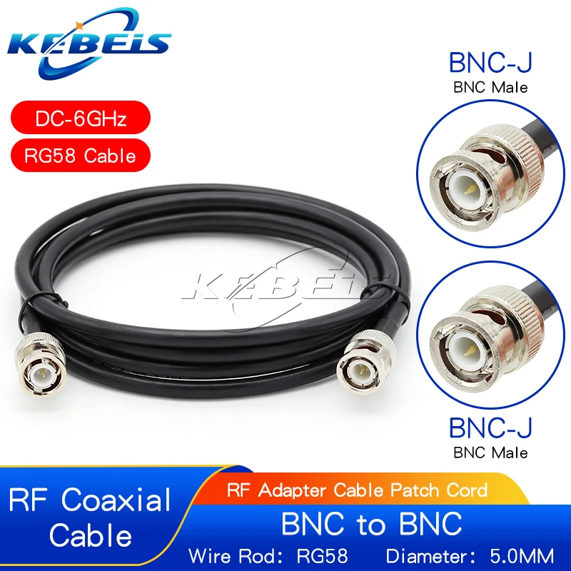 RG58 BNC męski na BNC wtyk męski Q9 złącze zaciskane RF koncentryczny koncentryczny zworka pigtailowa kabel 50ohm