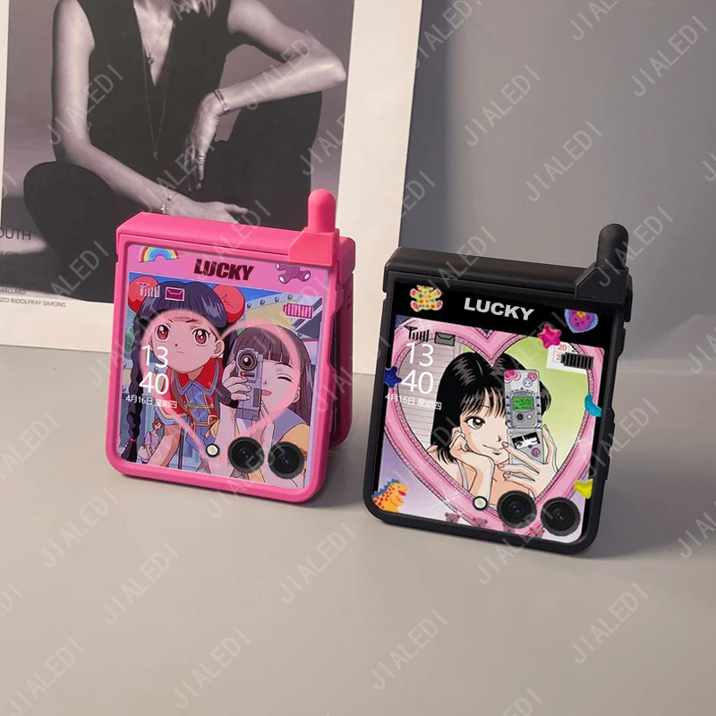 Personality Retro Phone Design Hinge Rose Phone case For Samsung Galaxy Z Flip 7 6 5 4 3 flip6 zflip7 7FE Protective Cove