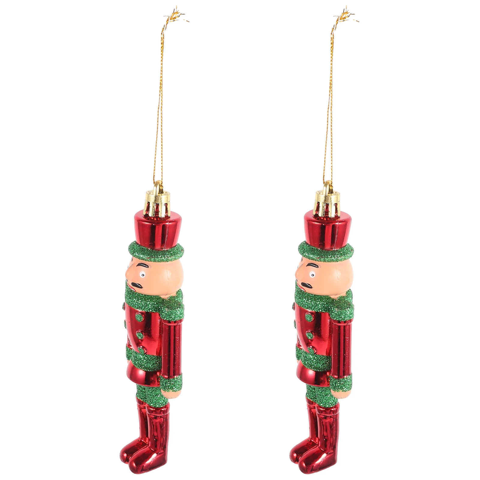 

2Pcs Mini Nutcracker Soldier Hanging Ornaments Plastic Xmas Puppet Decoration Christmas Tree Hanging Nutcracker Pendant Xmas