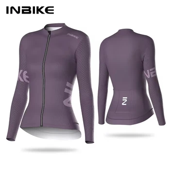 INBIKE Maglia a maniche lunghe da donna Maglia da ciclismo MTB Primavera Autunno Abbigliamento da ciclismo Camicie slim per abiti da bici da strada
