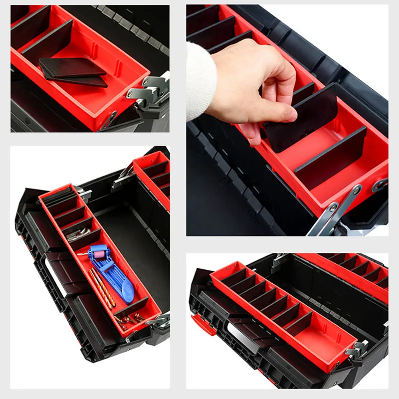 Plastic Toolbox Hardware Storage folding Case Home Multi-function Car Repair Box Tool Portable Case Large Electrician Tool Box