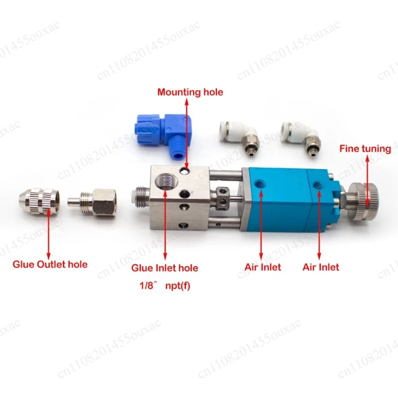 

QLH-21A Pneumatic Thimble Dispensing Valve 0.01ml Precision UV Glue Dispenser Valve