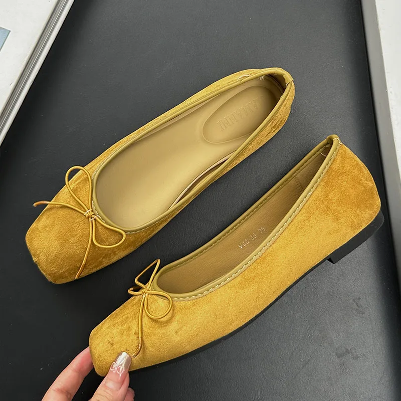 Luxury Fashion Butterfly-Knot Ladies Flat With Shoes Female Slides Silk Footwear Shallow Ballet Flats Dance Shoes For Women