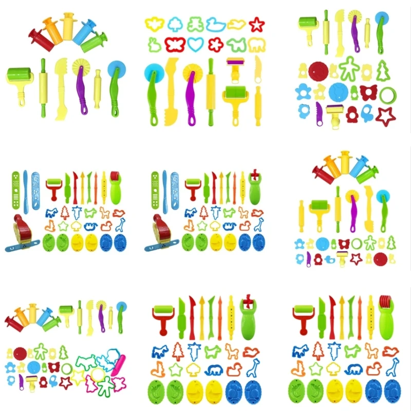 Kids Creative Clay Stamps Reusable Kids Playing dough Tool for DIY Fun Safe Plastic Build Various Molds Easy Wash 0XXB