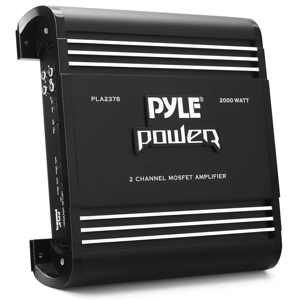 

Pyle 2-Channel Car Stereo Amplifier – 2000W Bridgeable High-Power Audio Amp with MOSFET, Crossover & Bass Boost, Silver RCA (PL