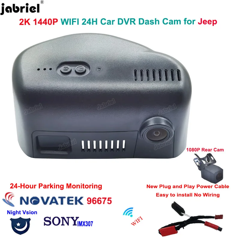 

2K Wifi 24H Dash Cam for Dodge Chrysler 1440P Car DVR Dual Lens for Jeep Cherokee 2022 2021 2020 2019 2018 2017 2016 2015 2014