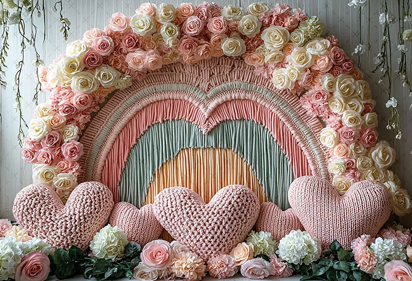 Фон для фотосъемки Mehofond на День святого Валентина в стиле бохо с цветочным принтом «Любовь», детский торт на день рождения, портретный декор, фон для фотостудии