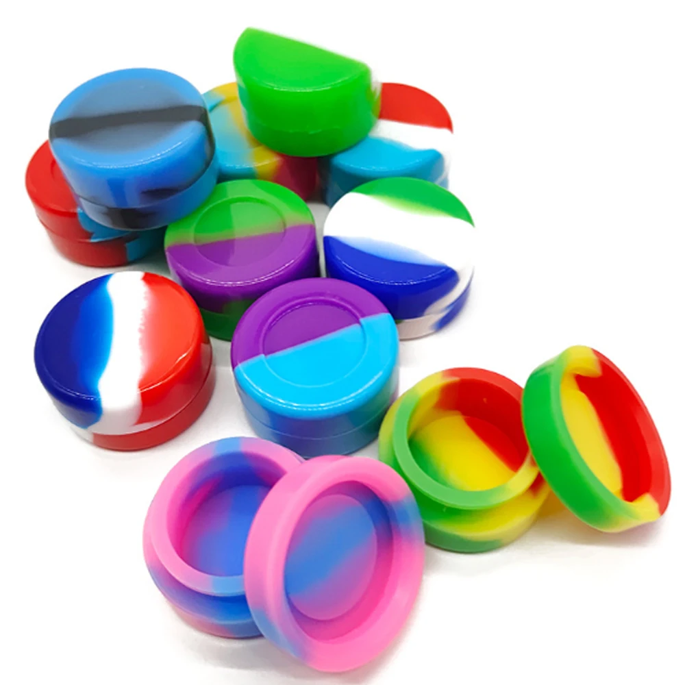 20Pcs Silicone Jar 2ml/3ml/5ml Face Cream Jars Nonstick Storage Box Makeup Case Container Oil Cosmetic Bottle Home Accessories