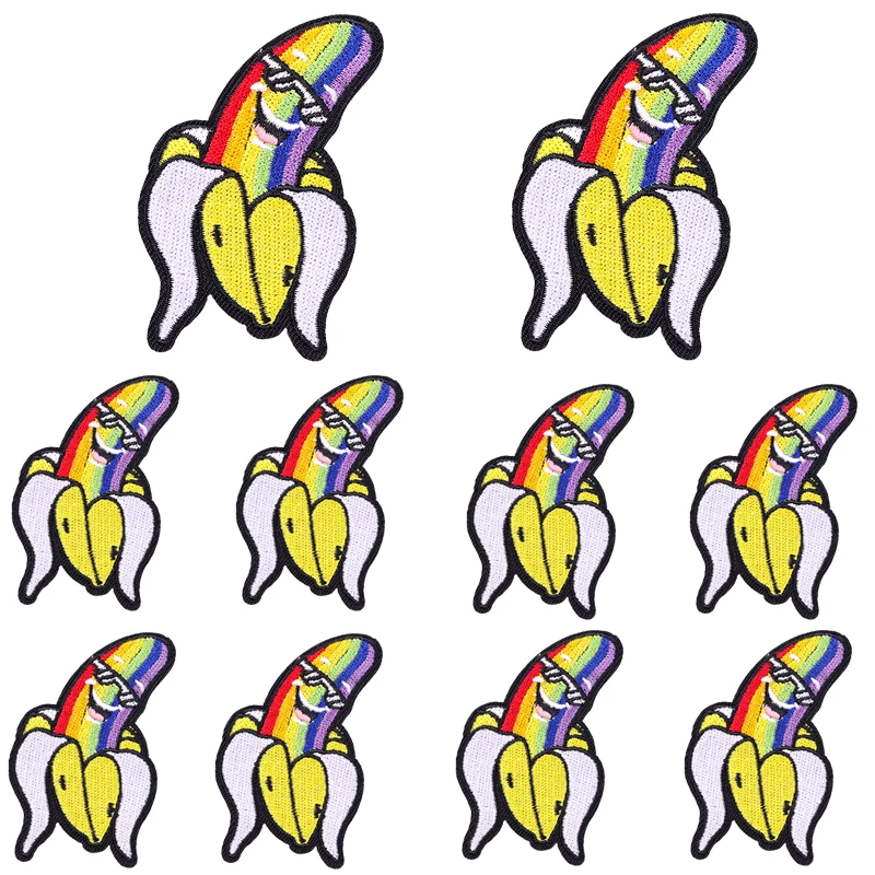 10PCS Wholesale Rainbow Unicorn Patch Gay Pride Embroidery Patch Iron On Patches For Clothing DIY Cartoon Embroidered Patches
