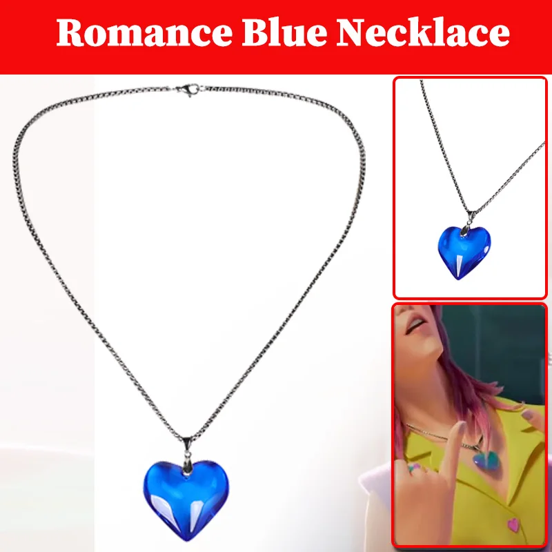 

Saja Boys Kpop Demon Hunter Romance Cosplay Necklace Costume Accessories Men Disguise Blue Hearts Neck Lace Halloween Suit Props