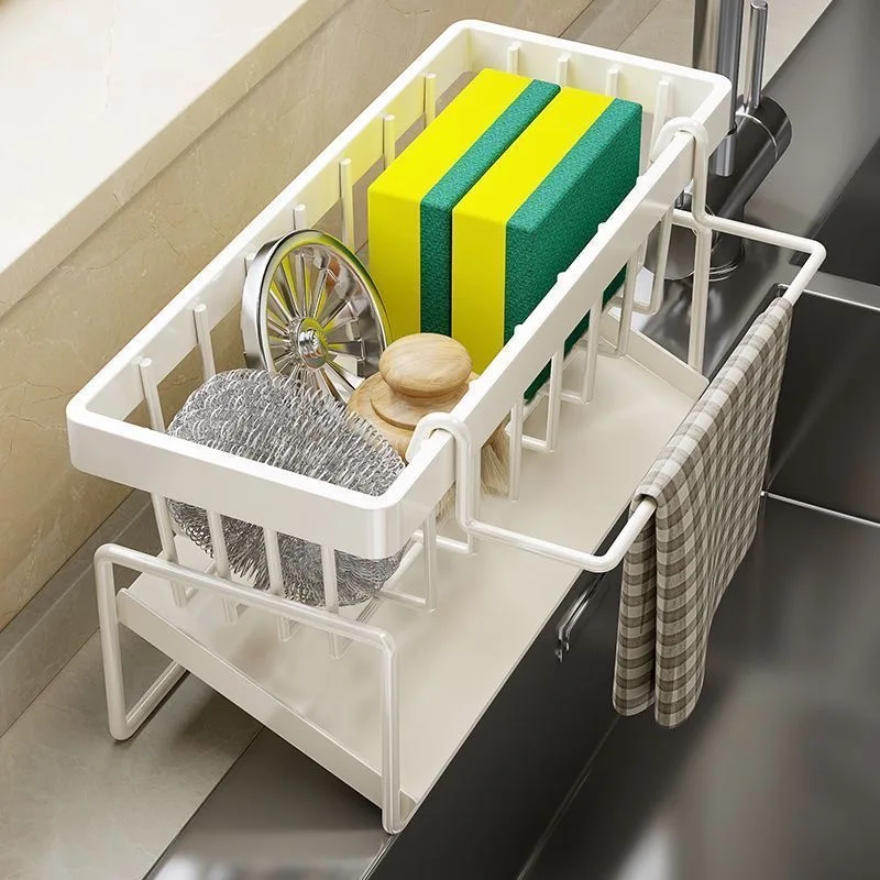 

Multifunctional Sponge Rack Drainer Kitchen Shelf Sink Rag Dishwashing Detergent Dishcloth Organiser Kitchen Storage Racks