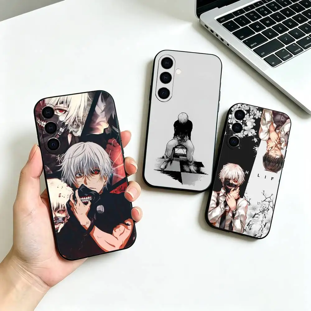 ANIME-T-Tokyo G-Ghoul- Soft Silicone phone Case for Samsung Galaxy A73//A72/A70/A53/A52/A51 - Black
