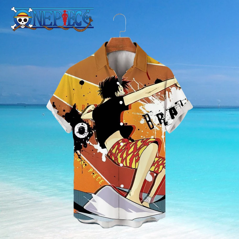 

Fashion Elegant Shirt Man One Piece Zoro Social Monkey D Luffy Y2k Shirts and Blouses Men's Cool Mens Clothes 5Xl Tops New Beach