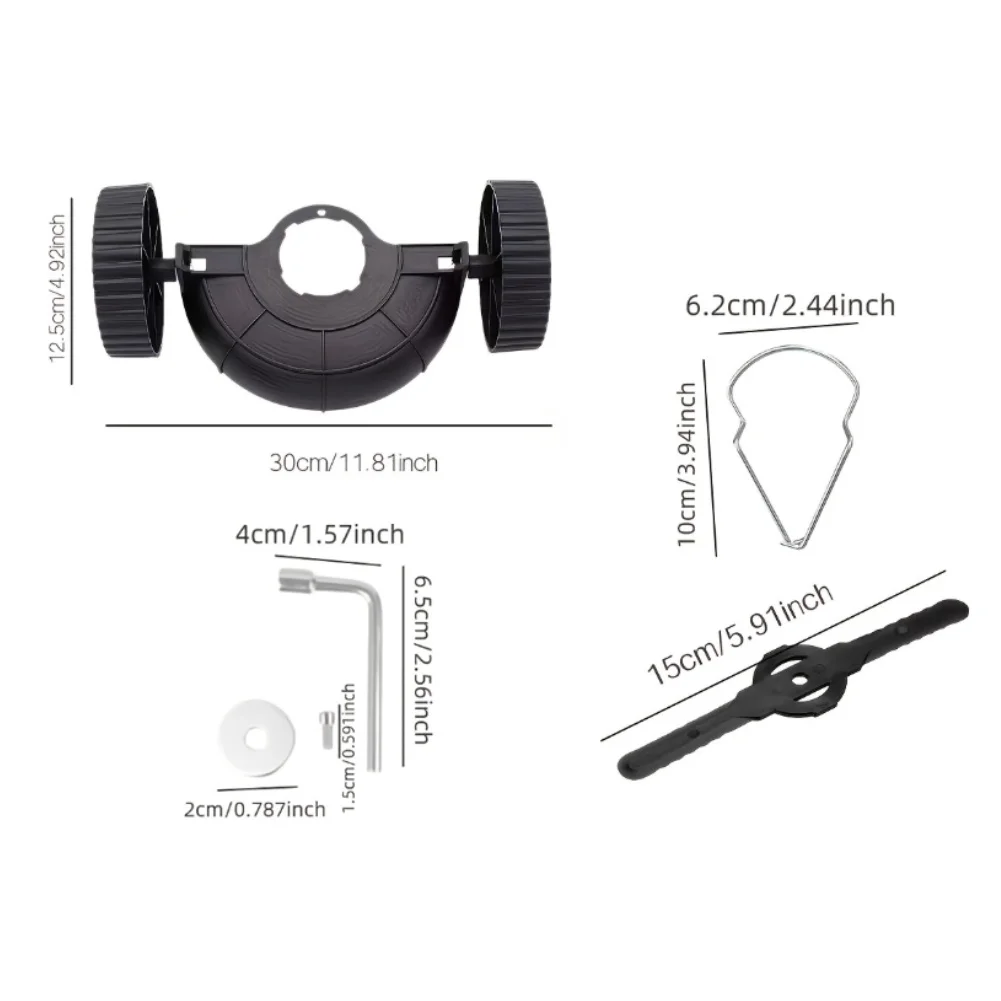 For Lawn Mower Auxiliary Wheel Set 10pcs 16pcs for Cordless Trimmer Support Wheel Conversion Kit with Guard and Wrench