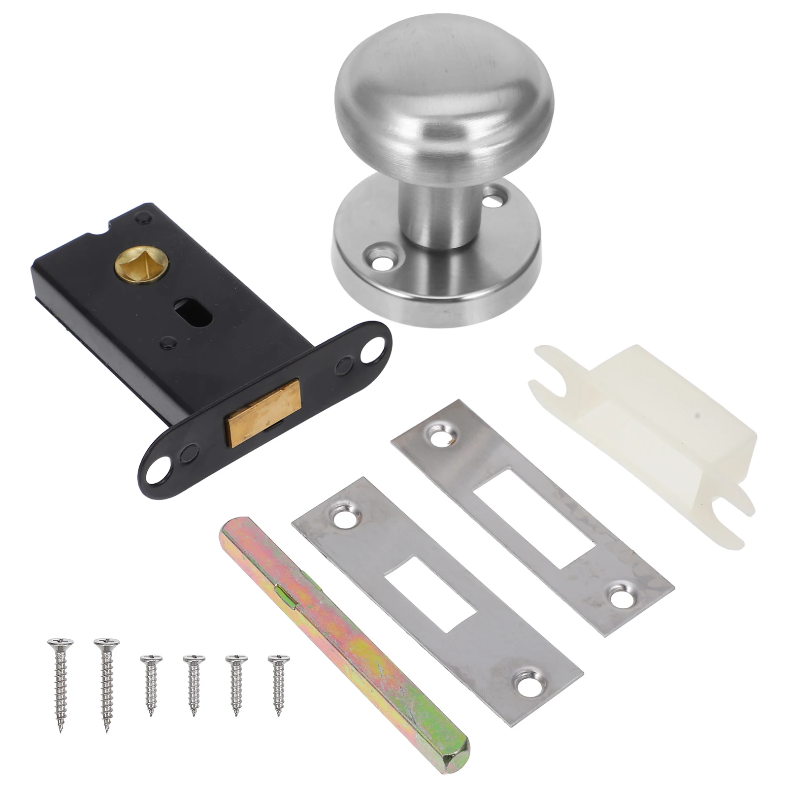 

1 set Invisible Lock Single Side Stainless Steel Interior Knobs Handles Passage Door Hardware Bathroom Door Handle Kit