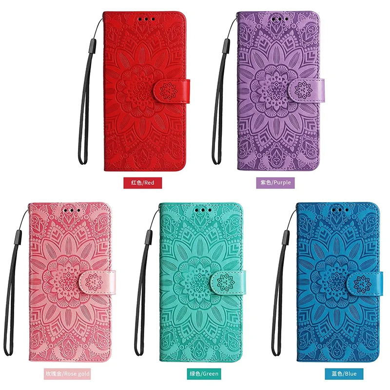 Wallet Leather Flower Case Flip Case for Samsung Galaxy S24 Ultra S23 Plus S22 S21 FE S20 S10 A55 A35 A15 A34 A54 A53 A52