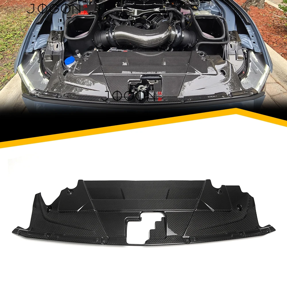 2024 Up For Mustang Water Tank Radiator Cover Carbon Fiber Replace For Mustang GT Radiator Trim Engine Compartment Accessories
