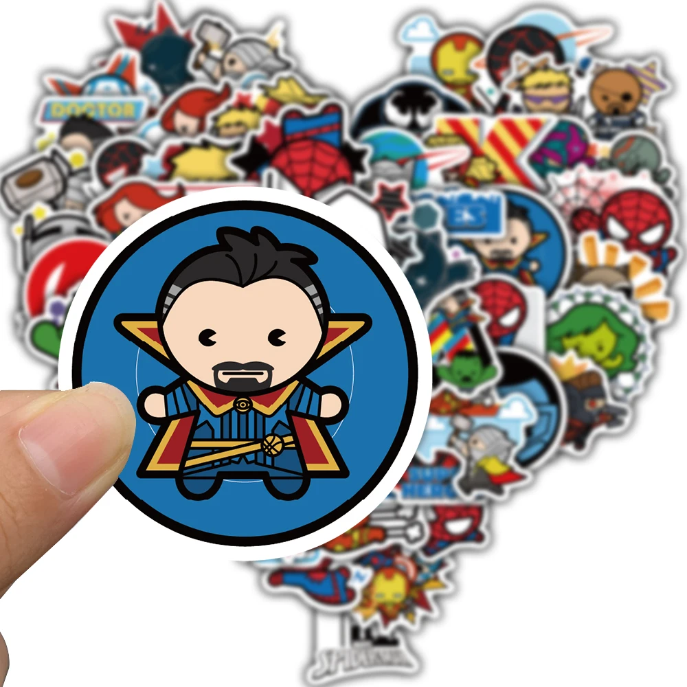 50PCS Cartoon Disney Q-version Avengers Aufkleber Motorrad Harajuku Personalisieren Telefon Fahrrad Karte Gepäck Telefon Aufkleber