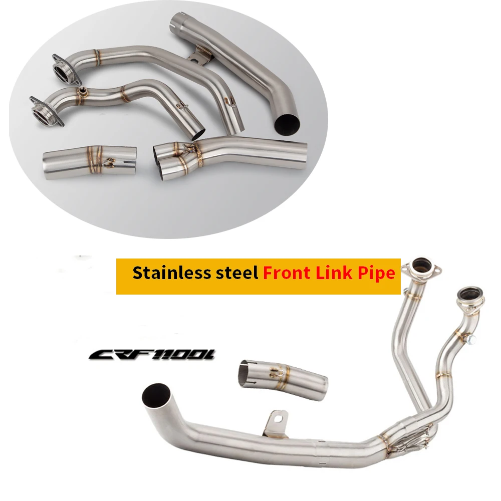 Motorrad Auspuff Ändern Edelstahl Front Mid Link Rohr 51MM Original Interface Off Road Moto Für CRF1100L CRF1100 Afrika Twin