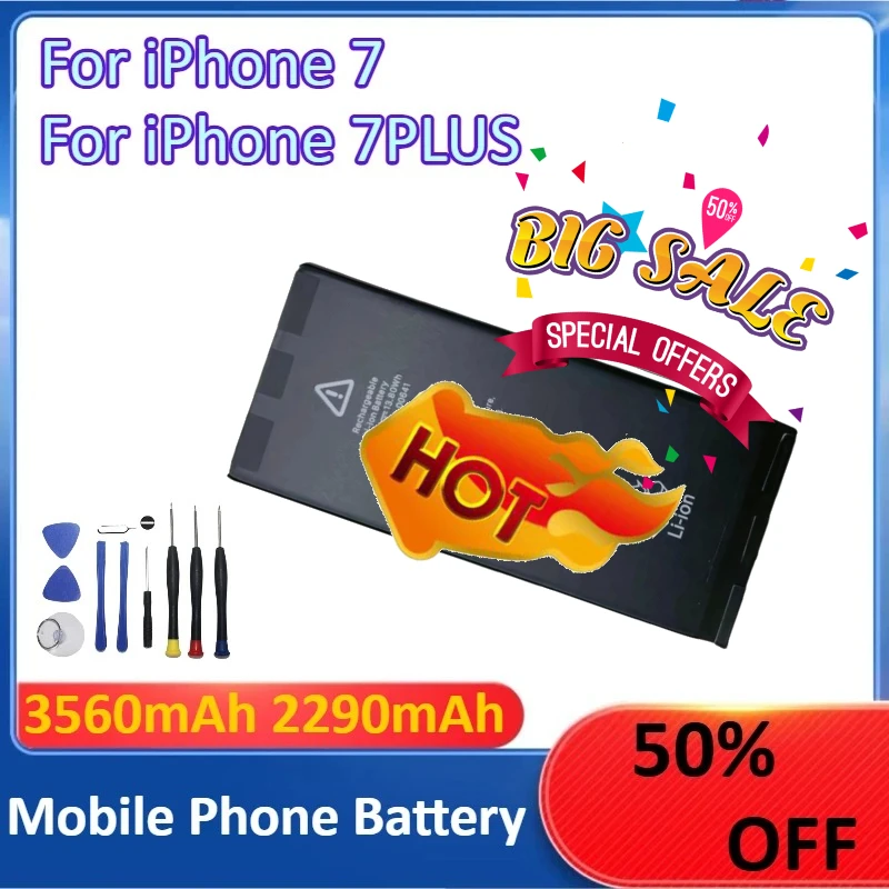 

3560mAh 2290mAh Mobile Phone Battery For iPhone 7 For iPhone 7PLUS + Tools