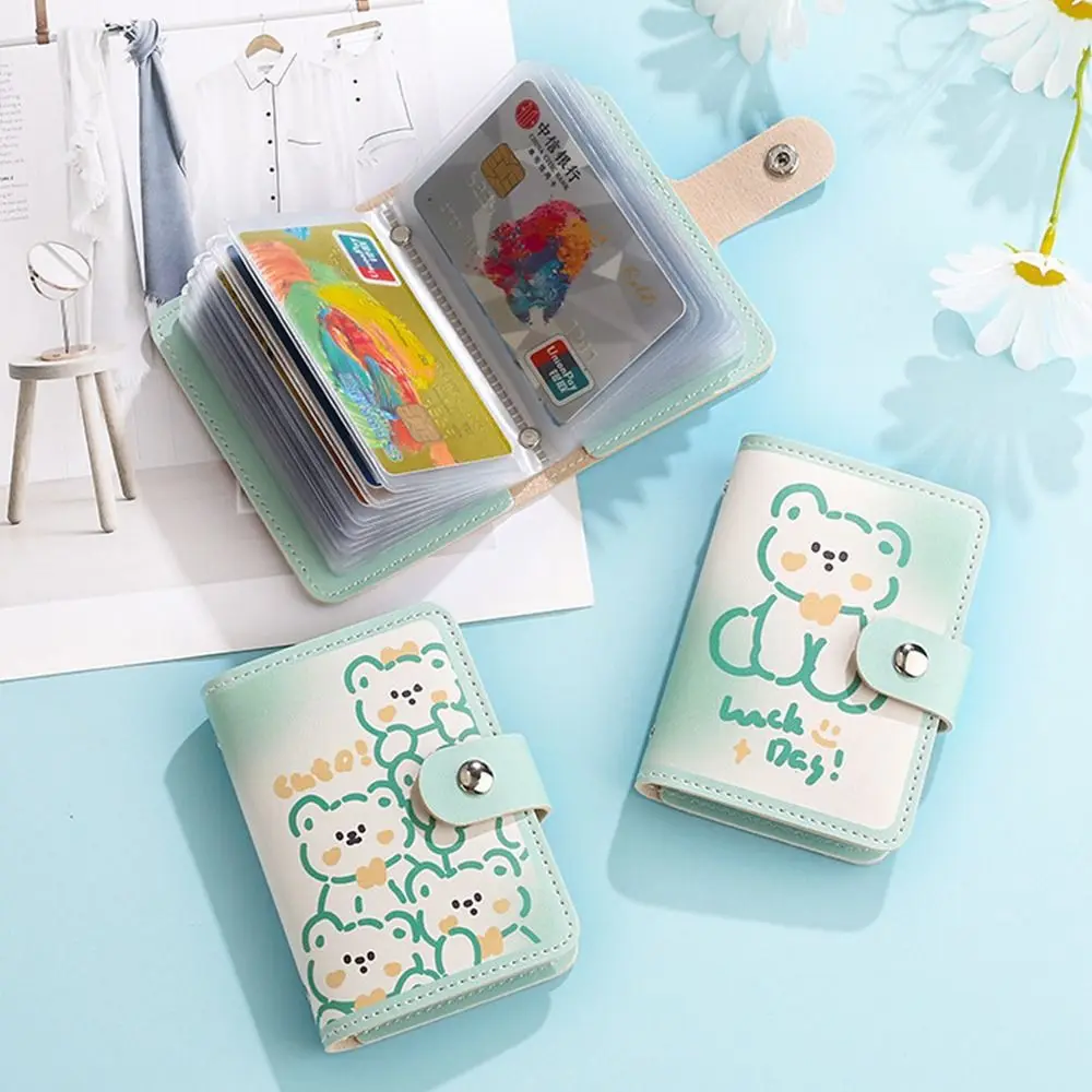 

Soft Credit Card Holder PU Leather Cartoon Business Card Organizer with 20 Card Scratch-resistant Wallet Bag Woman Girls